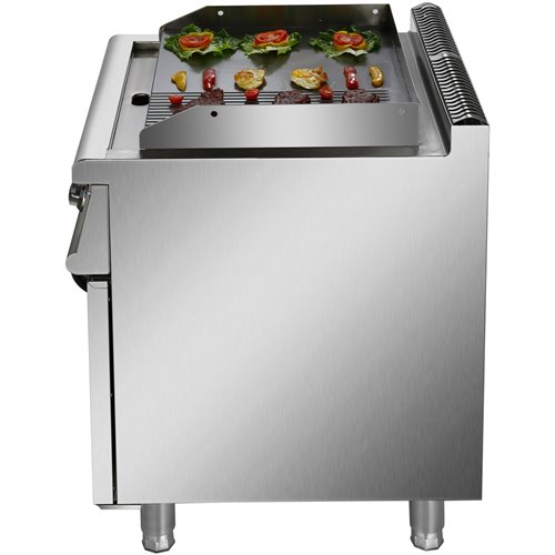 Professional Electric Griddle with Cabinet Base 9kW Smooth/Ribbed 700mm Depth | Stalwart DA-HER706A