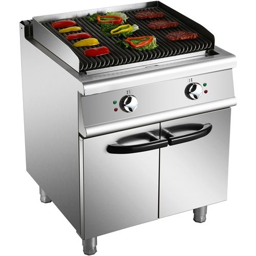 Professional Electric Lava Rock Grill with Cabinet Base 9kW 700mm Depth | Stalwart DA-HEL707A