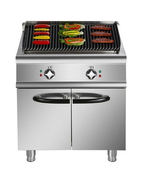 Professional Electric Lava Rock Grill with Cabinet Base 9kW 700mm Depth | Stalwart DA-HEL707A