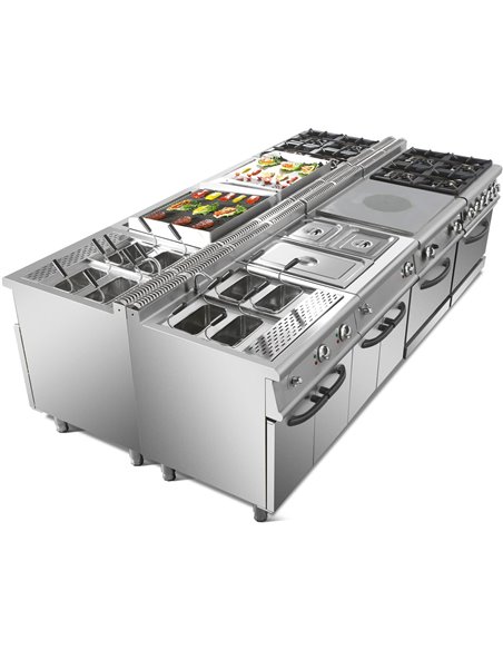 Professional Electric Lava Rock Grill with Cabinet Base 9kW 700mm Depth | Stalwart DA-HEL707A