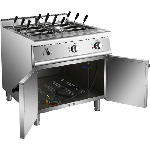 Professional Pasta cooker 40 Litres Electric 18kW Floor standing with Cabinet Base 900mm Depth | Stalwart DA-HEN915A