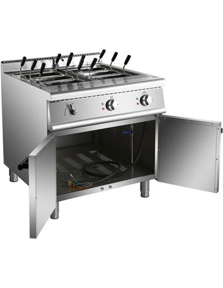 Professional Pasta cooker 40 Litres Electric 18kW Floor standing with Cabinet Base 900mm Depth | Stalwart DA-HEN915A