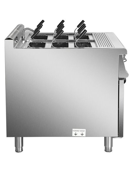 Professional Pasta cooker 40 Litres Electric 18kW Floor standing with Cabinet Base 900mm Depth | Stalwart DA-HEN915A