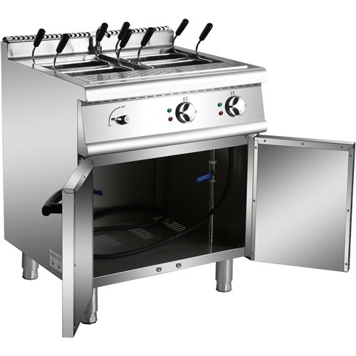 Professional Pasta cooker 30 Litres Electric 12kW Floor standing with Cabinet Base 700mm Depth | Stalwart DA-HEN715A