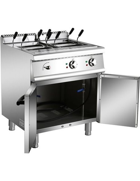 Professional Pasta cooker 30 Litres Electric 12kW Floor standing with Cabinet Base 700mm Depth | Stalwart DA-HEN715A