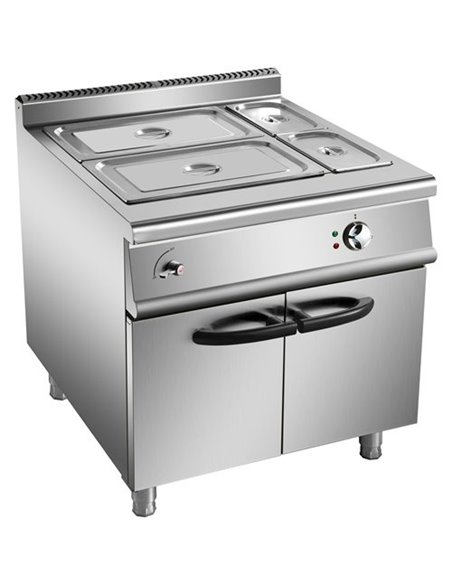 Commercial Electric Bain Marie with Cabinet 2xGN1/1 + 2xGN1/3 6kW 900mm Depth | Stalwart DA-HEB909A