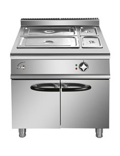 Commercial Electric Bain Marie with Cabinet 2xGN1/1 + 2xGN1/3 6kW 900mm Depth | Stalwart DA-HEB909A 2