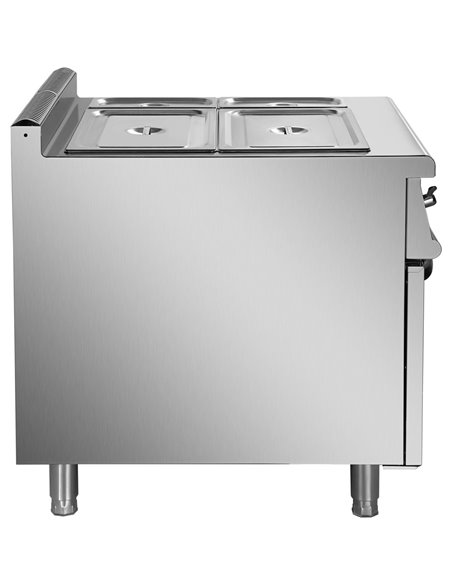 Commercial Electric Bain Marie with Cabinet 2xGN1/1 + 2xGN1/3 6kW 900mm Depth | Stalwart DA-HEB909A
