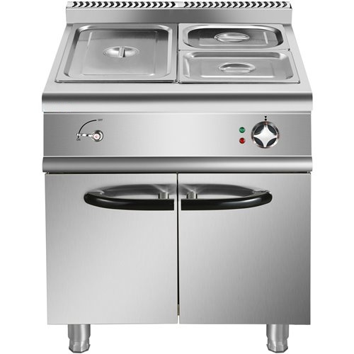 Commercial Electric Bain Marie with Cabinet 1xGN1/1 + 2xGN1/2 5kW 700mm Depth | Stalwart DA-HEB709A