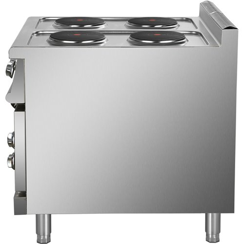 Commercial Electric Cooker 4 Burners with Electric Oven 10.4kW+4.8kW 900mm Depth | Stalwart DA-HRQ912A