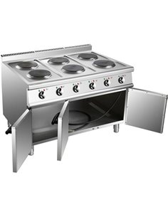 Commercial Electric Cooker 6 Burners with Cabinet Base 15.6kW 900mm Depth | Stalwart DA-HRQ962 2