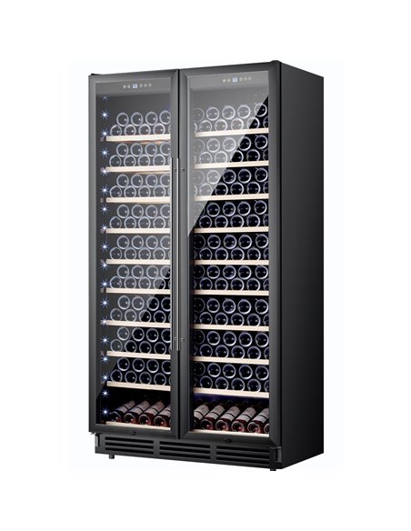 Commercial Dual Zone Double Door Wine Fridge 218 bottles 710L Black | Stalwart DA-YC710B