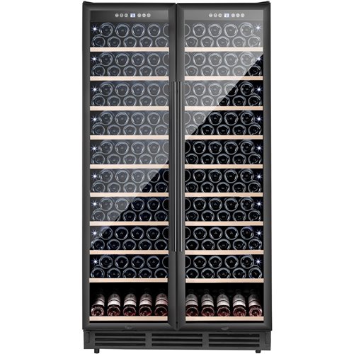 Commercial Dual Zone Double Door Wine Fridge 218 bottles 710L Black | Stalwart DA-YC710B