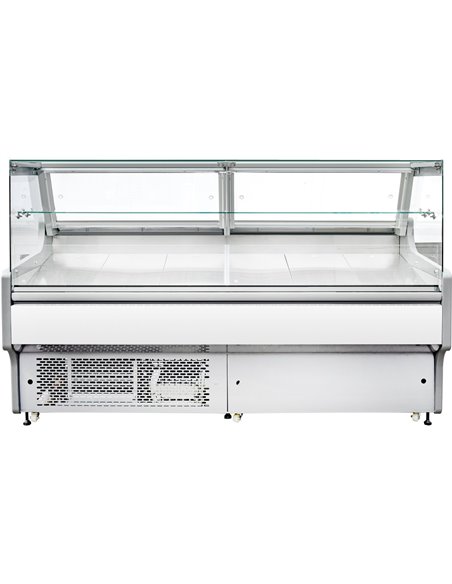 Serve over Deli counter White front Straight glass front Width 1330mm | Stalwart DA-WHITE1309SG