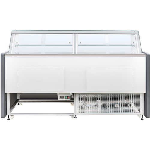 Serve over Deli counter White front Straight glass front Width 1330mm | Stalwart DA-WHITE1309SG
