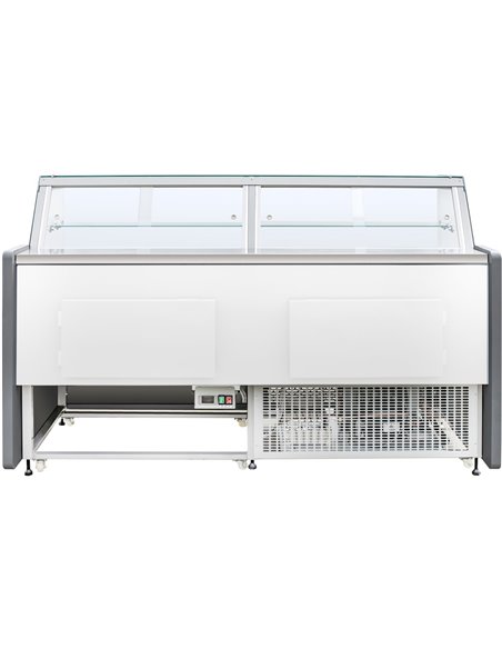 Serve over Deli counter White front Straight glass front Width 1330mm | Stalwart DA-WHITE1309SG