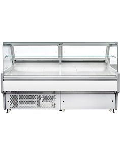 Serve over Deli counter White front Straight glass front Width 2580mm | Stalwart DA-WHITE2609SG 2