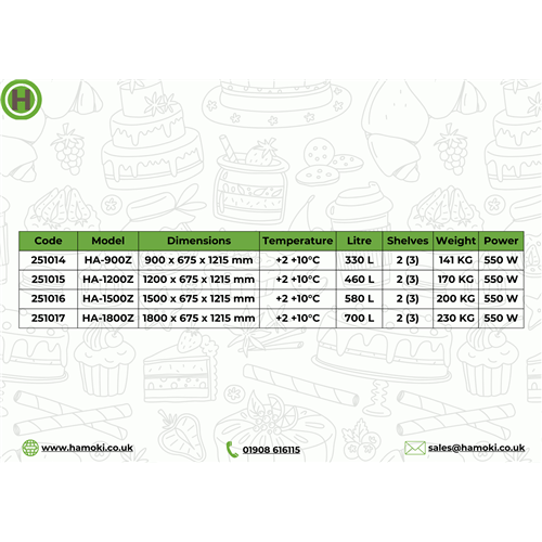 251017 - Commercial Cake Display Fridge & Counters - HA-1800Z