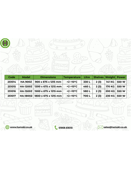 251017 - Commercial Cake Display Fridge & Counters - HA-1800Z