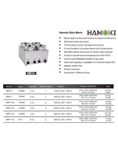 101050 - Hamoki Bain Marie with Hot Pot 3.5Lx4 2