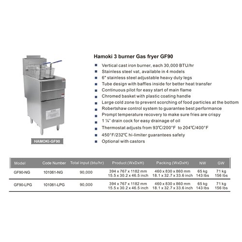 101061 - GF90 18L Single Tank Gas Fryer with Twin Baskets
