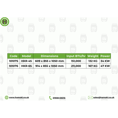 101075 - Hamoki Gas Range 4 Burner with Oven HKR-4S