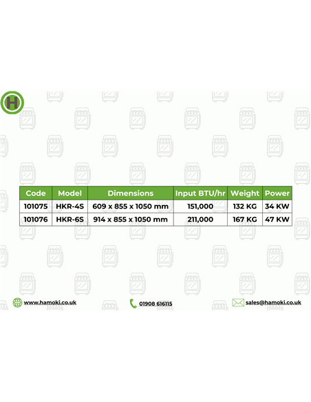 101075 - Hamoki Gas Range 4 Burner with Oven HKR-4S