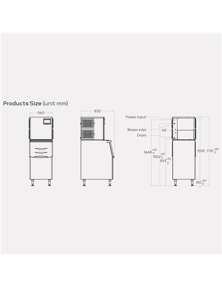 281007 - Cube Ice Machine 160kg (HAM-159K)