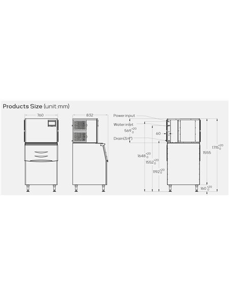 281009 - Cube Ice Machine 225kg (HAM-227K)