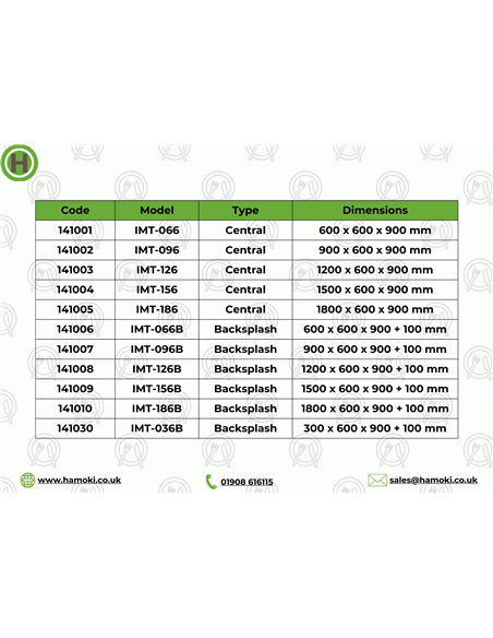 141030 - Stainless Steel Table with Backsplash - 300mm