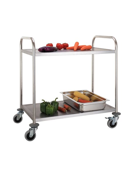 301003 - Service Trolley 2 Tier With Round Tube