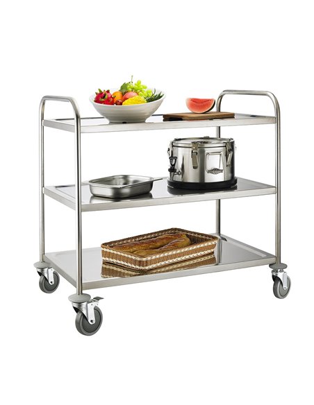 301004 - Service Trolley 3 Tier With Round Tube
