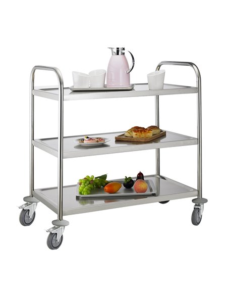 301004 - Service Trolley 3 Tier With Round Tube