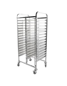 301008 - Racking Trolley 15 Tier Double Row Rack for GN Pan1/1 (30 Shelves) 2