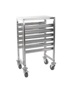 301010 - Racking Trolley 6 Shelves with Work Table Top for GN Pan 1/1 2