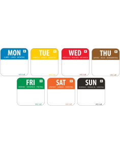Colour Coded 1" Day of the Week Label kit