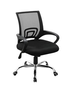 Mesh Office Desk Chair Black &amp Chrome | Stalwart DA-HY520M