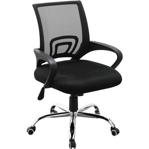 Mesh Office Desk Chair Black &amp Chrome | Stalwart DA-HY520M