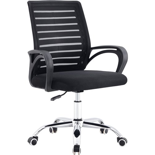 Mesh Office Chair Black &amp Chrome | Stalwart DA-HY807