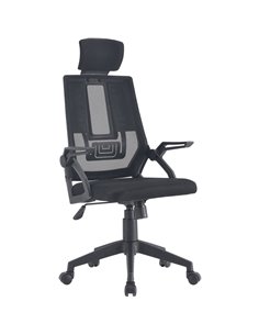 Mesh Office Chair with Headrest Black | Stalwart DA-HY808