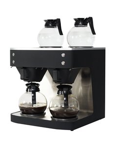 Commercial Twin Filter Coffee maker Manual fill 4 glass jugs 4 hotplates | Stalwart DA-RBD386PAD4