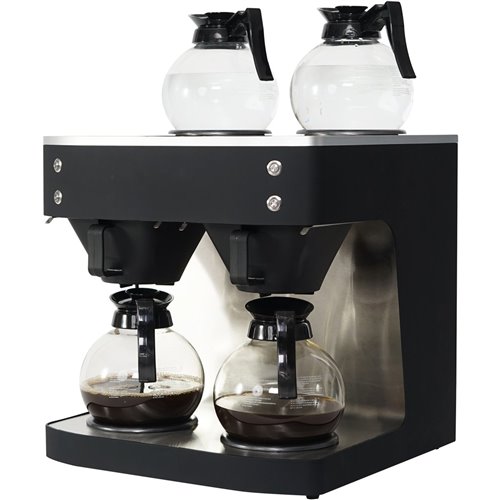 Commercial Twin Filter Coffee maker Manual fill 4 glass jugs 4 hotplates | Stalwart DA-RBD386PAD4