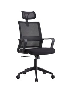 Mesh Office Chair with Headrest Black | Stalwart DA-HY695