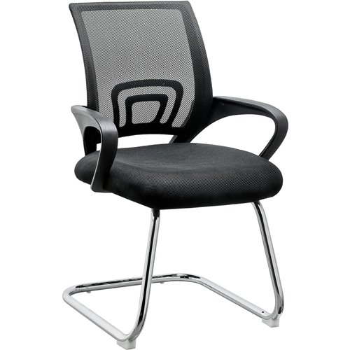 Mesh Office Desk Chair Black &amp Chrome | Stalwart DA-HY521G