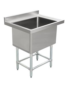Commercial Pot Wash Sink Stainless steel 1 bowl Splashback 770x600x900mm | Stalwart DA-DPSS600X770