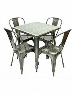 Silver Metal Tolix Table &...