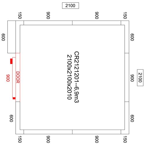Freezer room with Freezing unit 2100x2100x2010mm Volume 7.0m3 | Stalwart DA-FR2121201