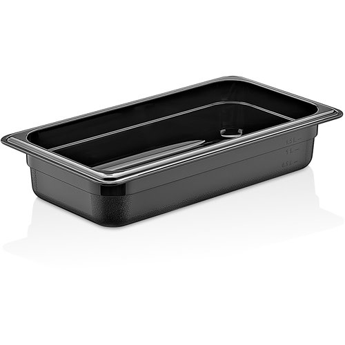 Polycarbonate Gastronorm Pan GN1/3 Depth 65mm Black 2 litres | Stalwart DA-GNP1365B