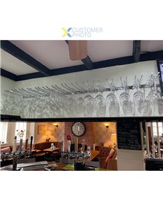 Wine Glass Rack Silver Wall mounted Length 300mm 15 wine glasses | Stalwart DA-WGA58500300S 2