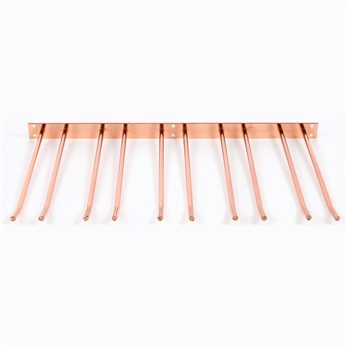 Wine Glass Rack Copper Wall mounted Length 300mm 15 wine glasses | Stalwart DA-WGA58500300C